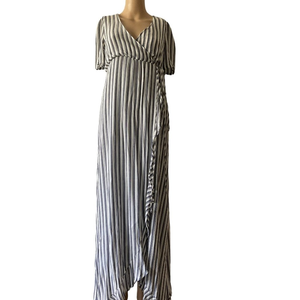 Rachel Pally Striped Empire Wrap Size XS Maxi Dress